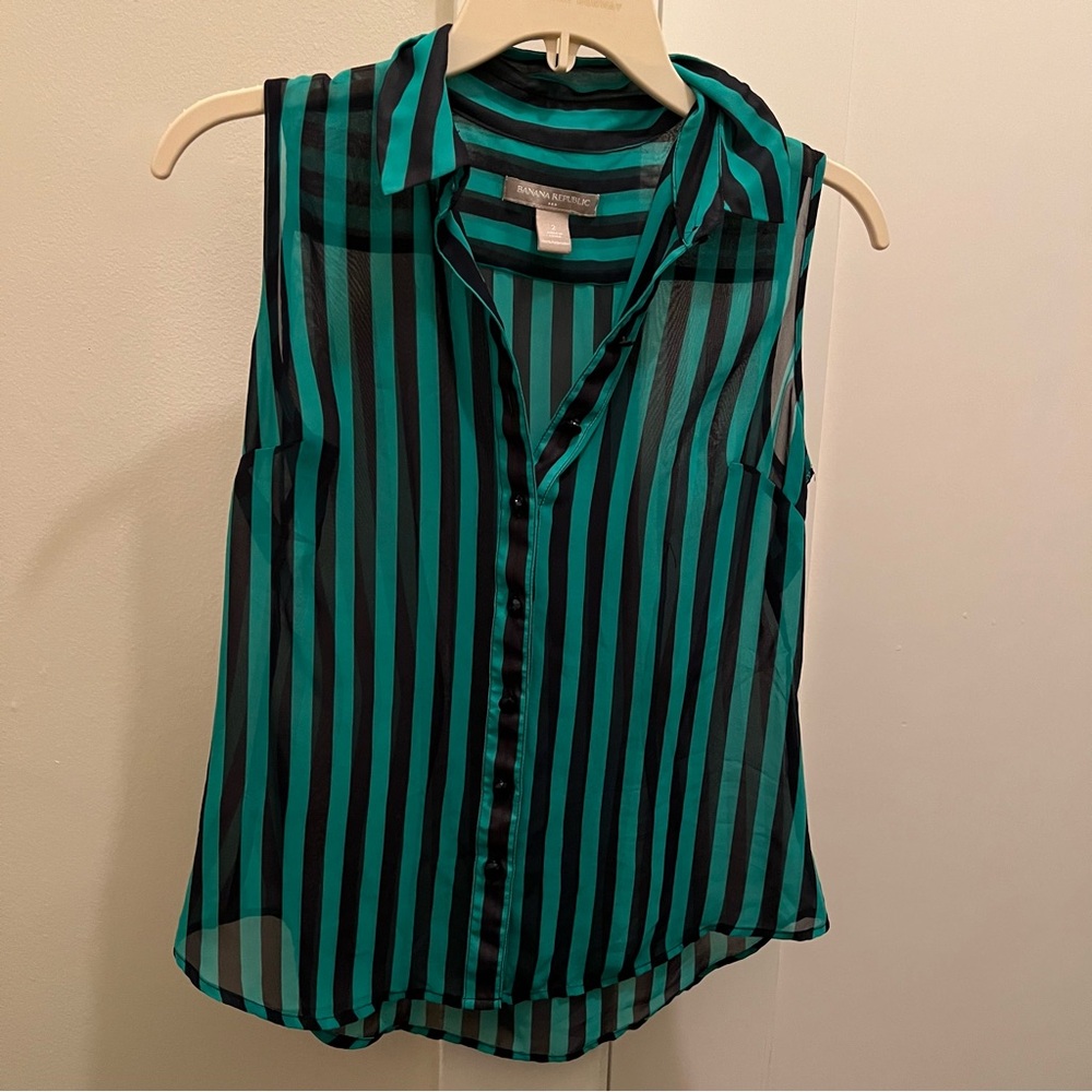 Banana Republic Sheer Striped Tank Top